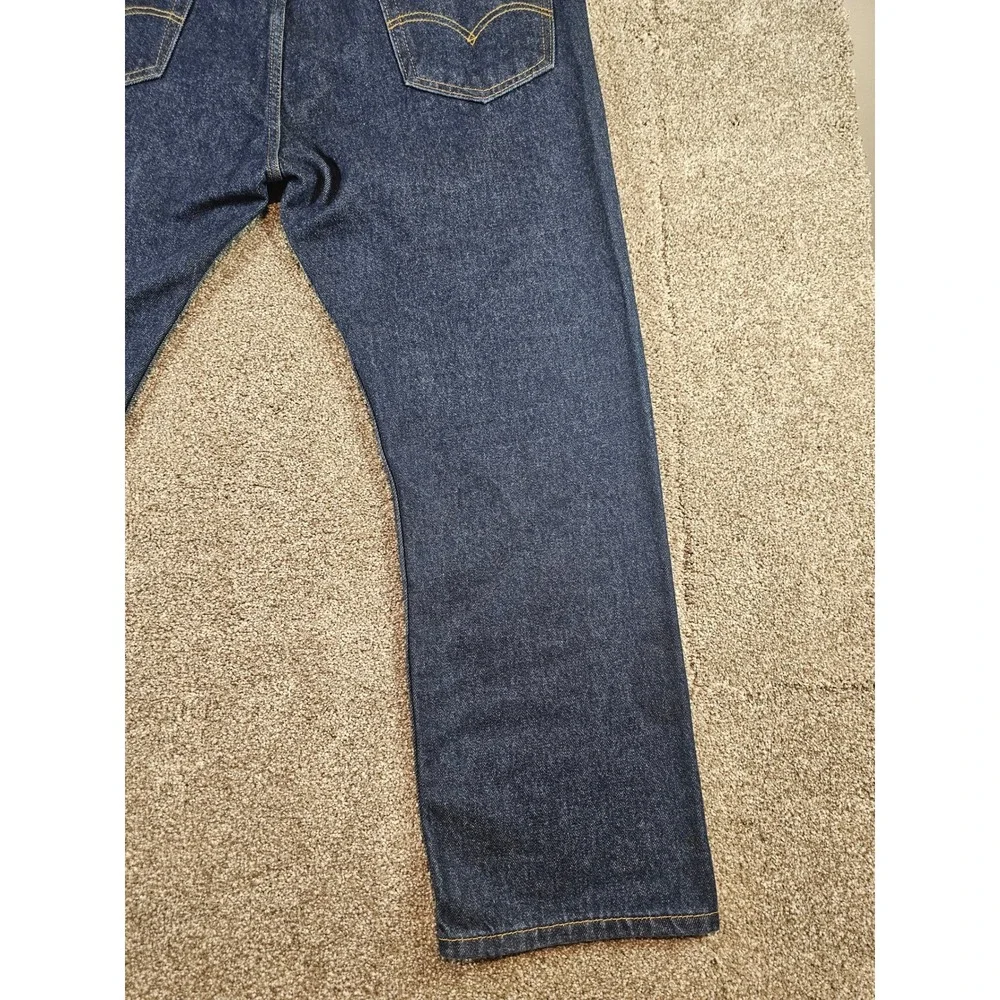Levis 505 Regular Fit Jeans Mens 40x29 Dark Wash Indigo Blue Denim Straight Leg